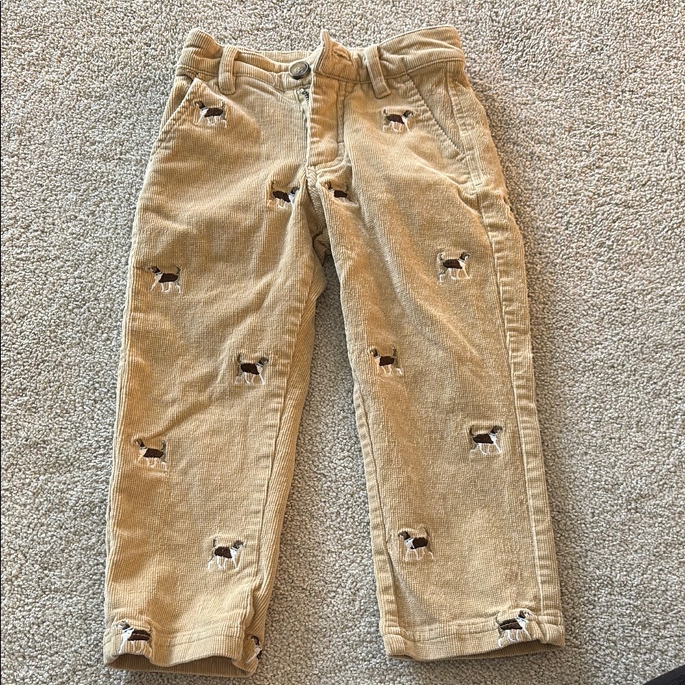 Beaufort Bonnet Pants with Dog Embroidery - Beige